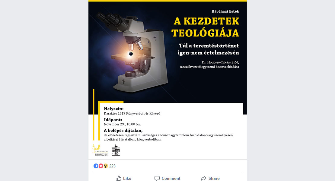 Kávéházi Esték kampányanyag Facebookon 2.