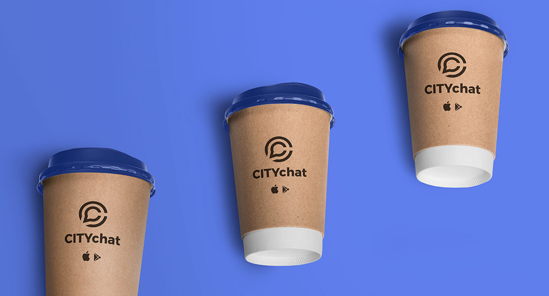CityChat logótervezés bögretervezés