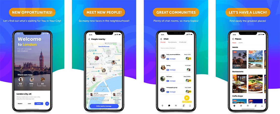 CityChat Appstore screenshots