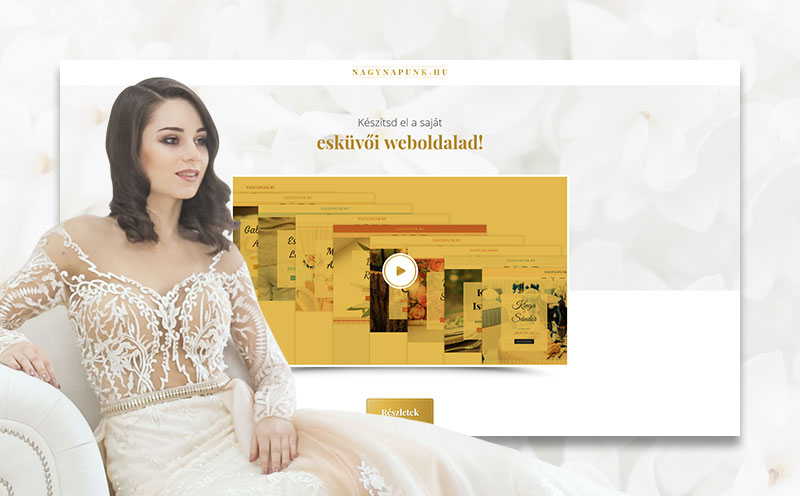Nagy Napunk egyedi fejlesztésű esküvői weboldal