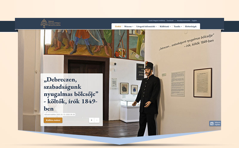 DRK Múzeuma egyedi fejlesztésű honlap